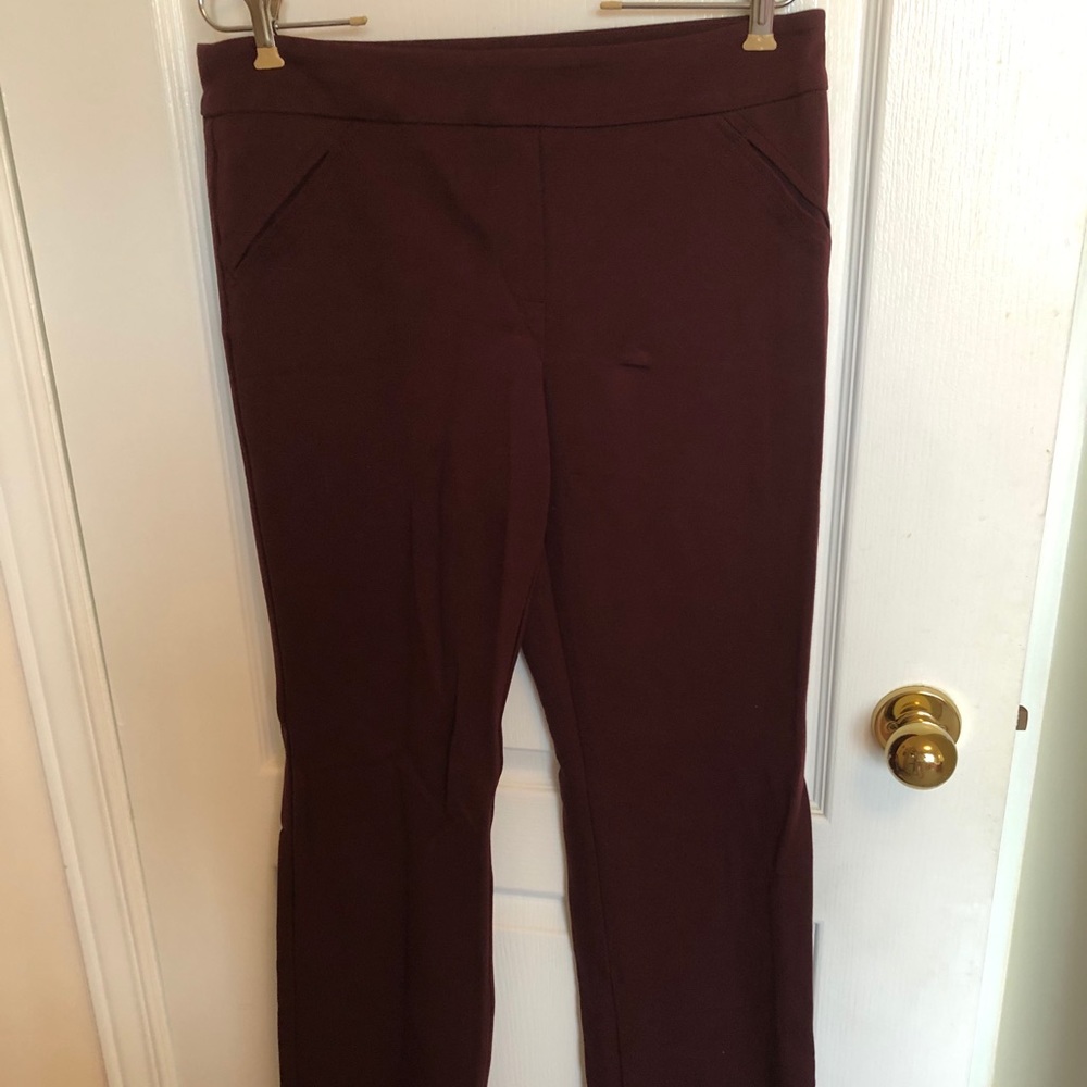 Reitmans Boot Cut Pull On Pant in Burgundy